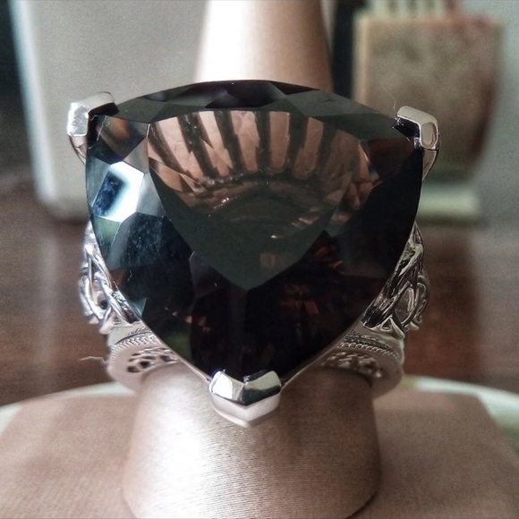 Genuine Smoky Quartz Ring - Picture 2 of 4